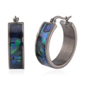 White Mother of Pearl J-Hook Earrings in Stainless Steel - Sticky add to cart bar