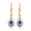 Tanzanite and White Zircon Sunburst Lever Back Earrings in Vermeil Yellow Gold Over Sterling Silver 1.50 ctw - Sticky add to cart bar