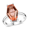 Morganique Quartz Elongated Ring in Rhodium Over Sterling Silver (Size 7.0) 6.50 ctw - Sticky add to cart bar