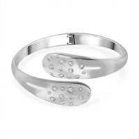 Simulated Diamond Raindrop Bangle Bracelet in Stainless Steel