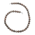 Snow Flake Obsidian Beaded Necklace 18 Inches in Sterling Silver 300.00 ctw - Sticky add to cart bar