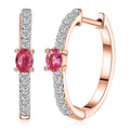D'Joy Premium Mahenge Spinel and Moissanite 0.85 ctw Modern Glamour Hoop Earrings in 18K Vermeil Rose Gold Over Sterling Silver - Sticky add to cart bar