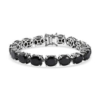 Karis Thai Black Spinel Bracelet in Platinum Bond (6.50 In) 57.60 ctw