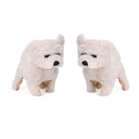 Doorbuster Set of 2 White Walking Plush Dog (2xAA Battery Not Included)