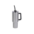 White Rhinestone Water Bottle with Straw 40 oz - Sticky add to cart bar