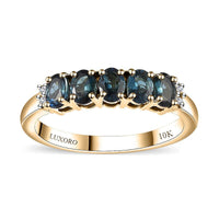 Luxoro 10K Yellow Gold Premium Monte Belo Indicolite, Diamond (I2) Ring (Size 6.0) 1.10 ctw