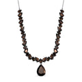 Zawadi Chocolate Sapphire and Brazilian Smoky Quartz Molten Moments Necklace 18-20 Inches in Rhodium Over Sterling Silver 37.50 ctw - Sticky add to cart bar