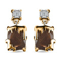 Zawadi Chocolate Sapphire and White Topaz Molten Moments Earrings in 18K Vermeil Yellow Gold Over Sterling Silver 6.35 ctw - Sticky add to cart bar