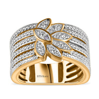 Karis Diamond Accent Golden Leaf Band Ring