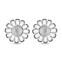 White Diamond Accent Solitaire Stud Earrings in Sterling Silver