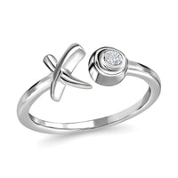 Simulated Diamond Bypass Ring in Sterling Silver (Size 10.0) 0.50 ctw