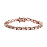 Epic Deal Premium Marropino Morganite Tennis Bracelet in 18K Vermeil RG Over Sterling Silver (6.50 In) 11.00 ctw