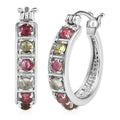 Multi-Tourmaline 1.30 ctw Hoop Earrings in Stainless Steel - Sticky add to cart bar