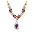 Radiant Ember Garnet and White Zircon Garland Necklace 18-20 Inches in 18K Vermeil Yellow Gold Over Sterling Silver 1.60 ctw - Sticky add to cart bar