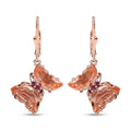 Morganique Quartz (Triplet) and Orissa Rhodolite Garnet Butterfly Earrings in 18K Vermeil Rose Gold Over Sterling Silver 8.65 ctw - Sticky add to cart bar