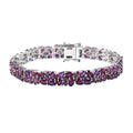 Epic Deal Orissa Rhodolite Garnet, Amethyst Bracelet in Rhodium Over Sterling Silver (7.25 In) 22.40 ctw - Sticky add to cart bar