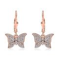 Natural Pink Diamond I3 0.50 ctw Butterfly Earrings in 18K Vermeil Rose Gold Over Sterling Silver - Sticky add to cart bar