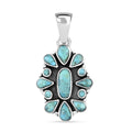 Santa Fe Style Kingman Turquoise Pendant in Sterling Silver 5.90 ctw - Sticky add to cart bar