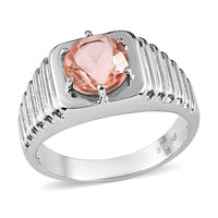 Morganique Quartz (Triplet) 2.20 ctw Men's Ring in Stainless Steel