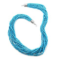 Jessica's Exclusive Pick ONE OF A KIND Santa Fe Style Sleeping Beauty Color Turquoise Multi Strand Beaded Necklace 30 Inches in Sterling Silver (Made in USA) 1450.00 ctw - Sticky add to cart bar