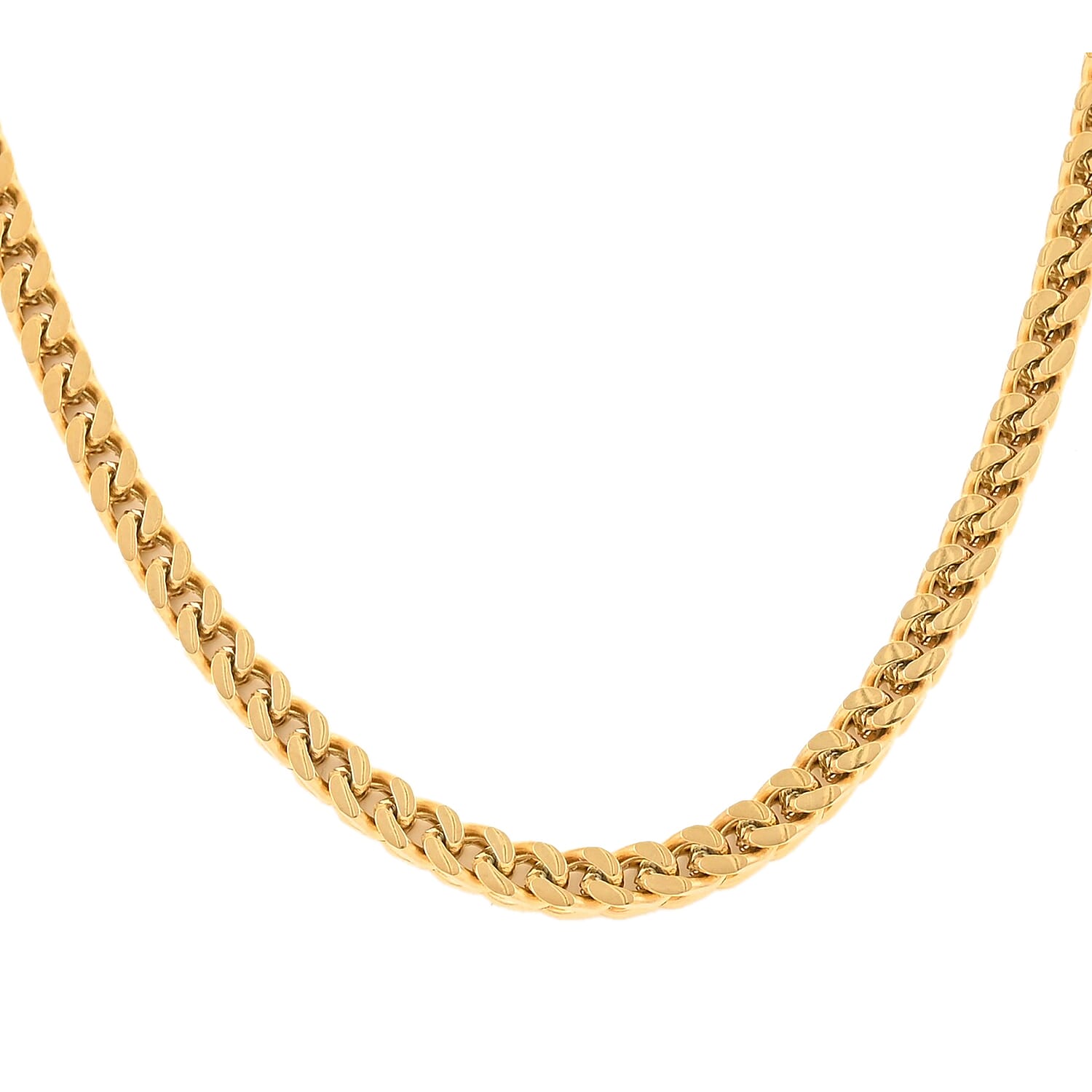 STEELTIME Box Necklace 24 Inches in ION Plated Yellow Gold Stainless Steel 21.70 Grams