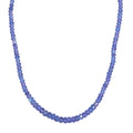 AAA Tanzanite Beaded Necklace 18-20 Inches in Rhodium Over Sterling Silver 83.00 ctw - Sticky add to cart bar