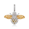 Simulated White and Yellow Diamond A Bee Charm in 14K Yellow Gold Over Sterling Silver 0.55 ctw - Sticky add to cart bar