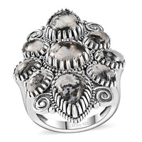 Artisan Crafted White Buffalo 8.10 ctw Ring in Sterling Silver (Size 9.0)