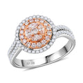Modani 14K White Gold Natural Pink and White Diamond Ring (Size 10.0) (4.05 g) 0.70 ctw - Sticky add to cart bar