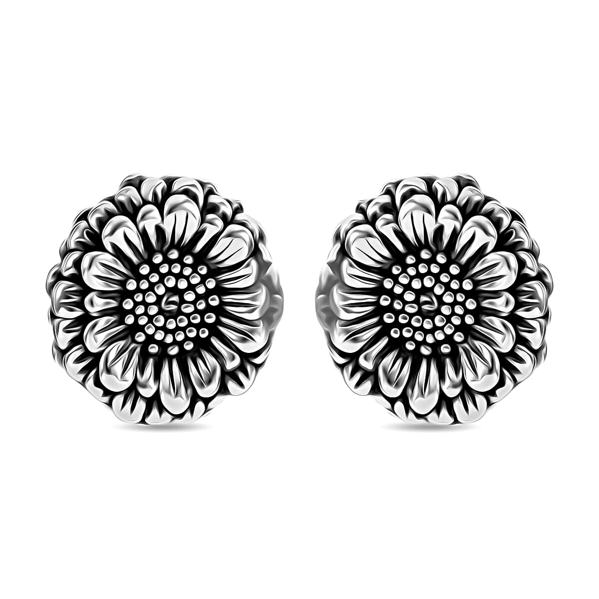 Sterling Silver Sunflower Earrings 15.25 Grams