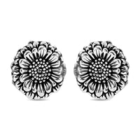 Sterling Silver Sunflower Earrings 15.25 Grams