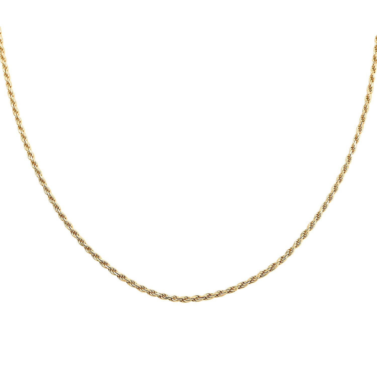 14K Yellow Gold Over Sterling Silver Rope Necklace 24 Inches 2.90 Grams