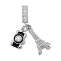 Simulated Diamond Charm in Rhodium Over Sterling Silver - Sticky add to cart bar