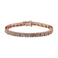 Natural Champagne Diamond Bracelet in 18K Vermeil Rose Gold Over Sterling Silver (7.25 In) 5.00 ctw