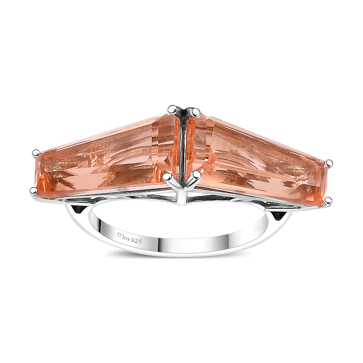 Morganique Quartz Ring in Rhodium Over Sterling Silver (Size 10.0) 7.50 ctw