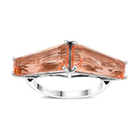 Morganique Quartz Ring in Rhodium Over Sterling Silver (Size 10.0) 7.50 ctw