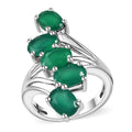 Verde Onyx Bypass Ring in Rhodium Over Sterling Silver (Size 7.0) 3.85 ctw - Sticky add to cart bar