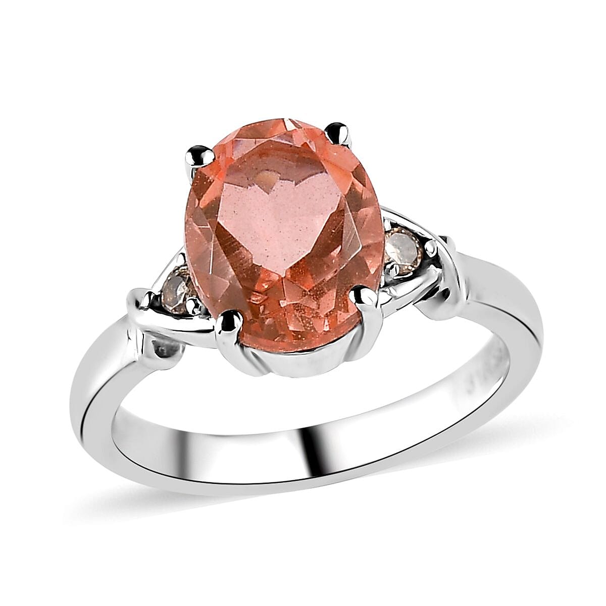 Morganique Quartz, Simulated Champagne Diamond Ring in Stainless Steel (Size 10.0) 3.00 ctw