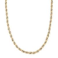 10K Yellow Gold 5mm Rope Necklace 22 Inches 8.30 Grams