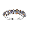 Tanzanite, Jalisco Fire Opal Ring in Rhodium Over Sterling Silver (Size 10.0) 1.20 ctw - Sticky add to cart bar