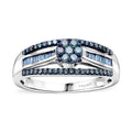 Doorbuster Blue Diamond (IR) Ring in Platinum Over Sterling Silver (Size 6.0) 0.50 ctw - Sticky add to cart bar