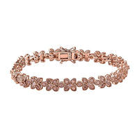 Uncut Natural Pink Diamond Bracelet in 18K Vermeil RG Over Sterling Silver (7.25 In) 1.50 ctw