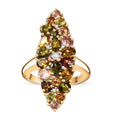 Premium Multi-Tourmaline, White Zircon Ring in 18K Vermeil YG Over Sterling Silver (Size 10.0) 3.15 ctw - Sticky add to cart bar