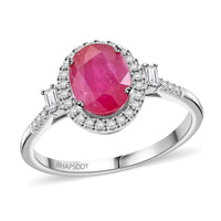 Rhapsody 950 Platinum AAAA Mozambique Ruby and E-F VS Diamond Ring (Size 10.0) 5.85 Grams 2.50 ctw