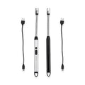 TLV 2pcs Rechargeable Flameless Stainless Steel Electric Lighter - Black and Silver - Sticky add to cart bar