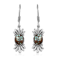 Artisan Crafted Blue Horizon Turquoise 2.10 ctw Earrings in Black Oxidized Sterling Silver