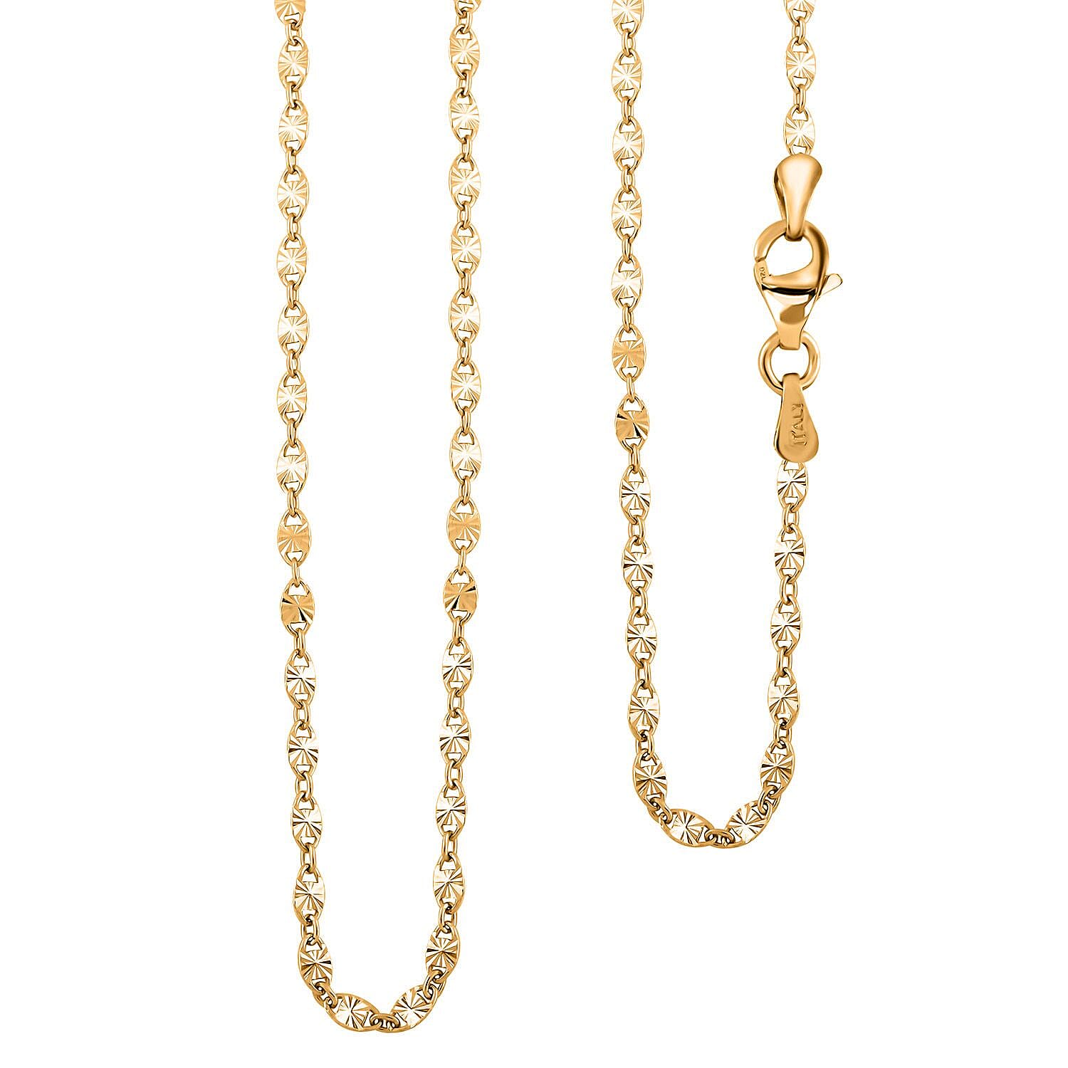Italian Star Confetti Chain Necklace in 14K Yellow Gold Over Sterling Silver 3 Grams 20 Inches
