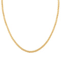 Italian 14K Yellow Gold Over Sterling Silver Spiga Tonda Chain Necklace 18 Inches 19.20 Grams - Sticky add to cart bar