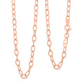 Italian 14K Rose Gold Over Sterling Silver Diamond-cut Rolo Wire Chain Necklace 18 Inches 6.87 Grams - Sticky add to cart bar
