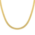 Italian 14K Yellow Gold Over Sterling Silver Bismark Chain Necklace 18 Inches 11.1 Grams - Sticky add to cart bar
